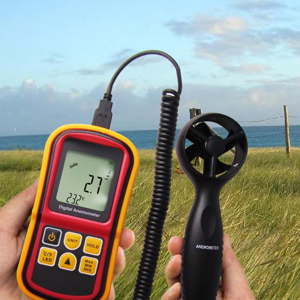 8020 Handheld Digital Anemometer Temperature Meter, Air Speed, Temperature  Meter C/F, Thermometer – Gain Express