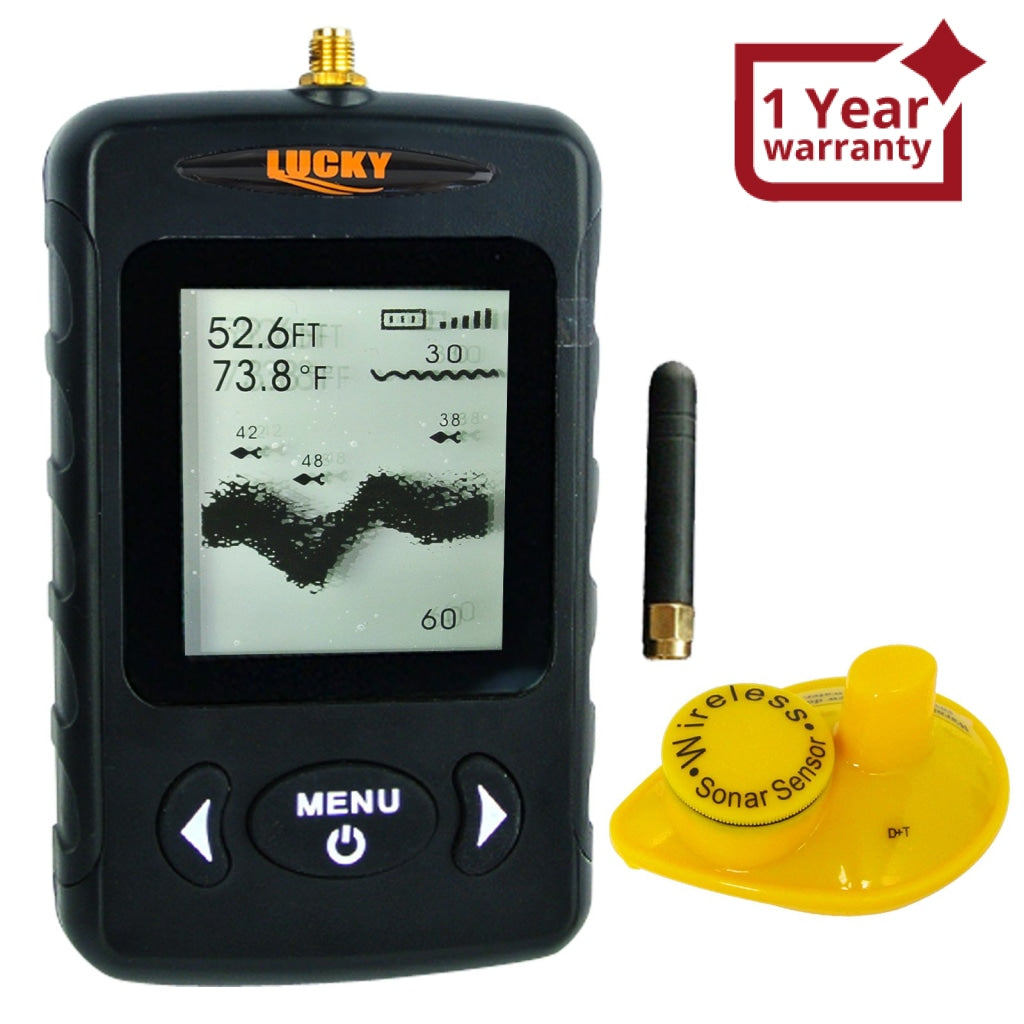 FFW-718BLK Lucky Wireless Fish Finder Locator with 45m (135ft) Depth & 120m  (400ft) Wireless Range