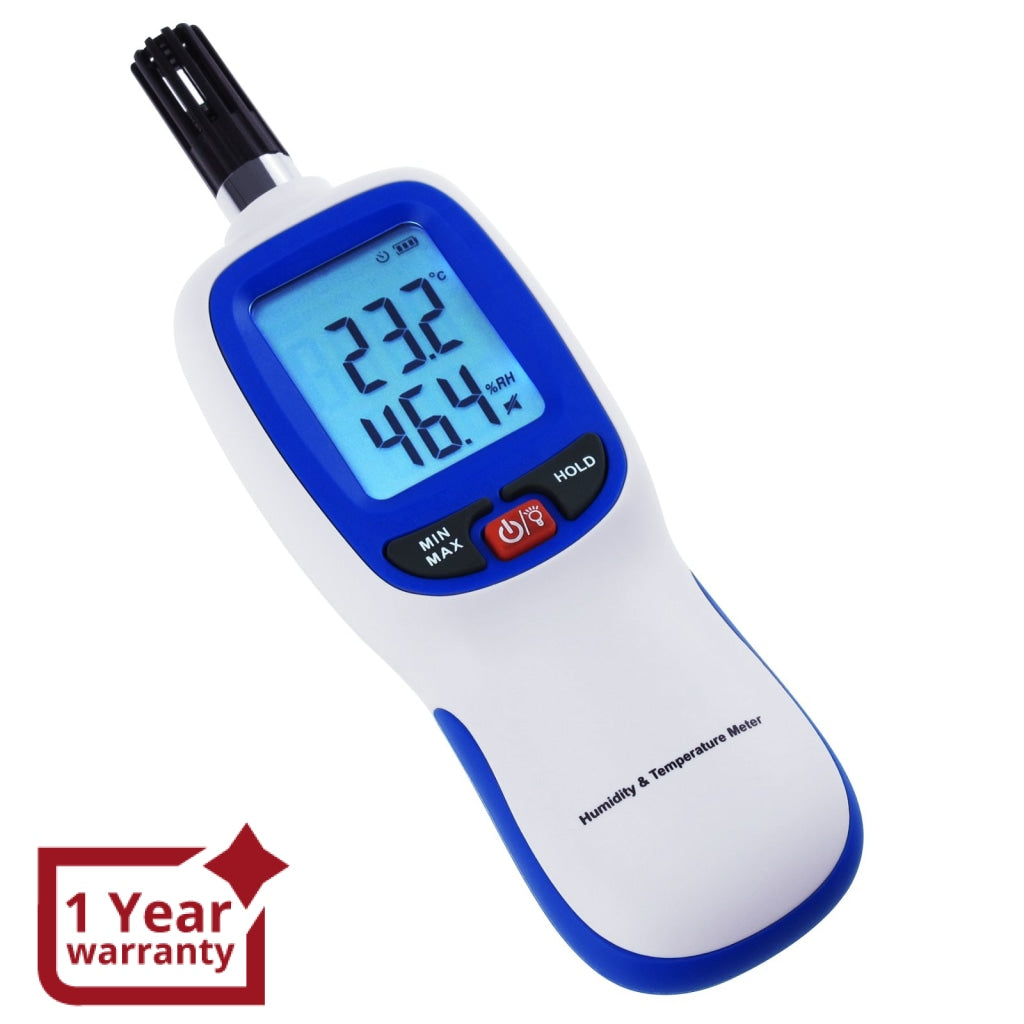 Thermometer And Hygrometer Min/Max Display Measures Humidity - Dental  Products