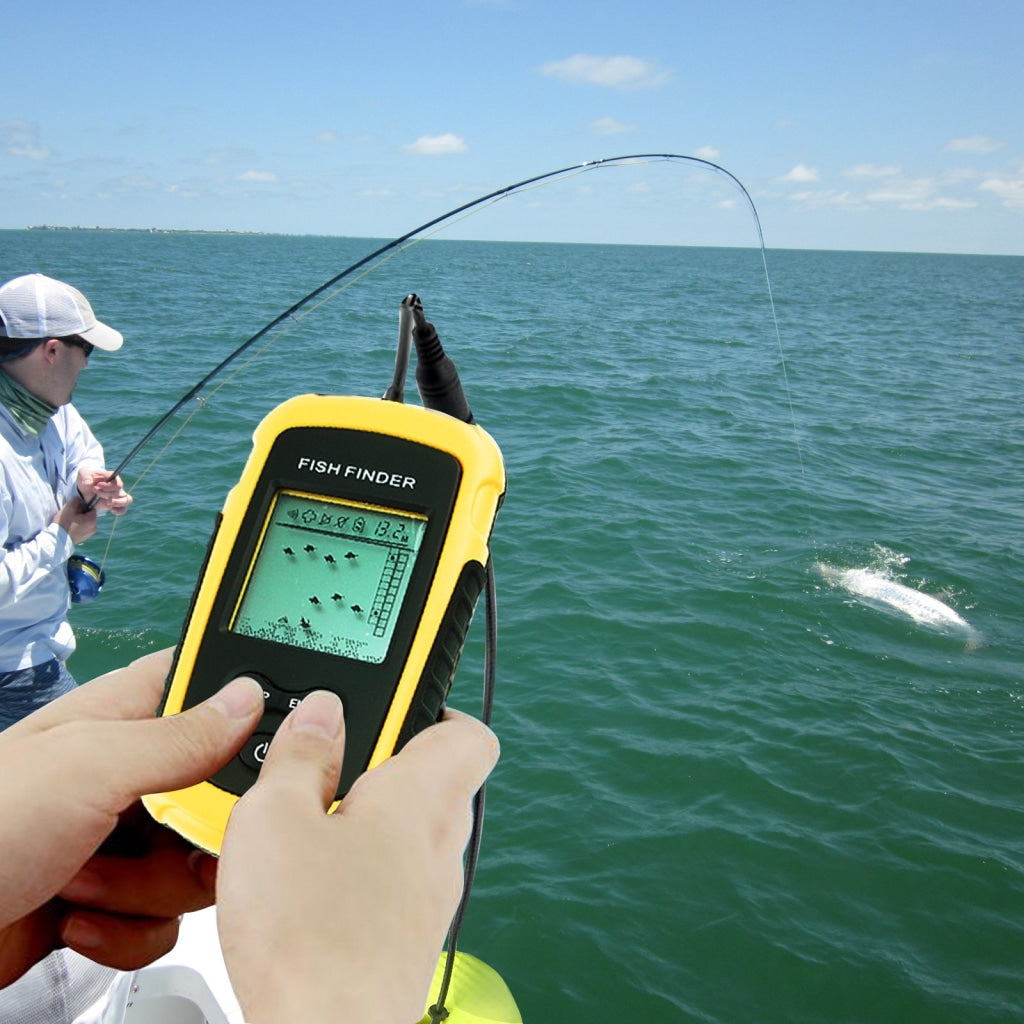 Sea Fish Finder Sonar Sensor Fish Finder Alarm 100M Depth Capturing  Transducer