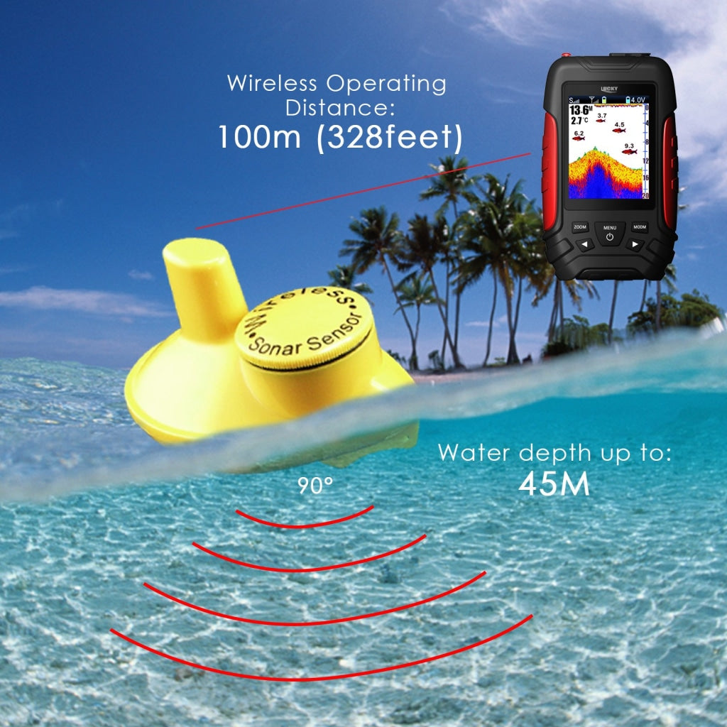 Portable Fish Finder Wireless Sonar Sensor Fishing Depth Finder Locator  Fishfinder with Wired Transducer for Boat Kayak Fishing - AliExpress