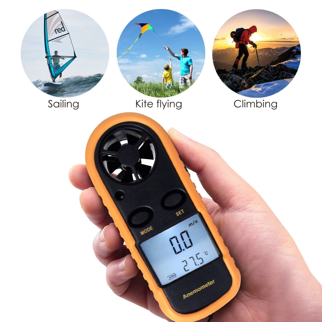 8020 Handheld Digital Anemometer Temperature Meter, Air Speed, Temperature  Meter C/F, Thermometer – Gain Express