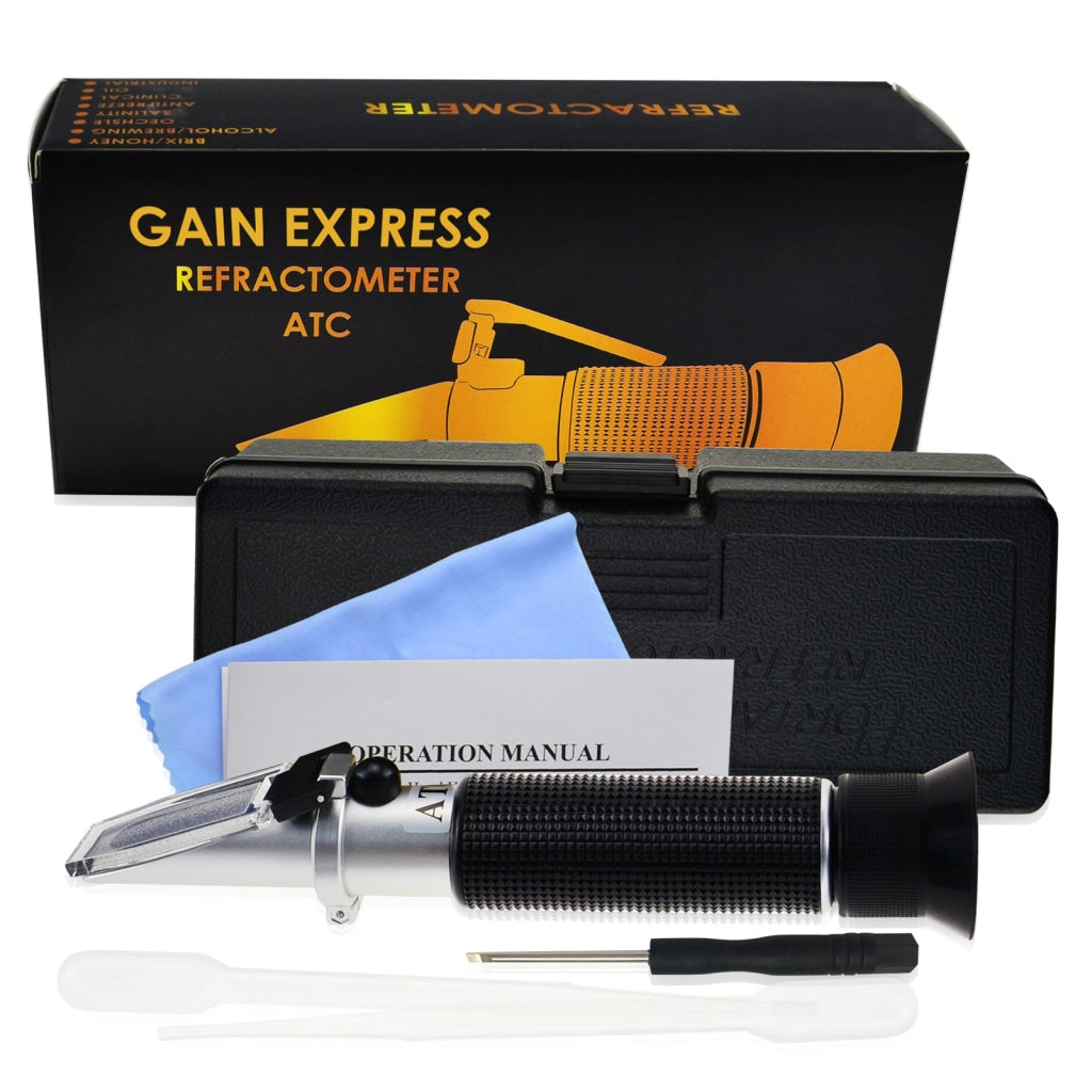 Salinity Refractometer 0-10% ATC Dual Scale 0~100ppt Salt Sea Water – Gain  Express