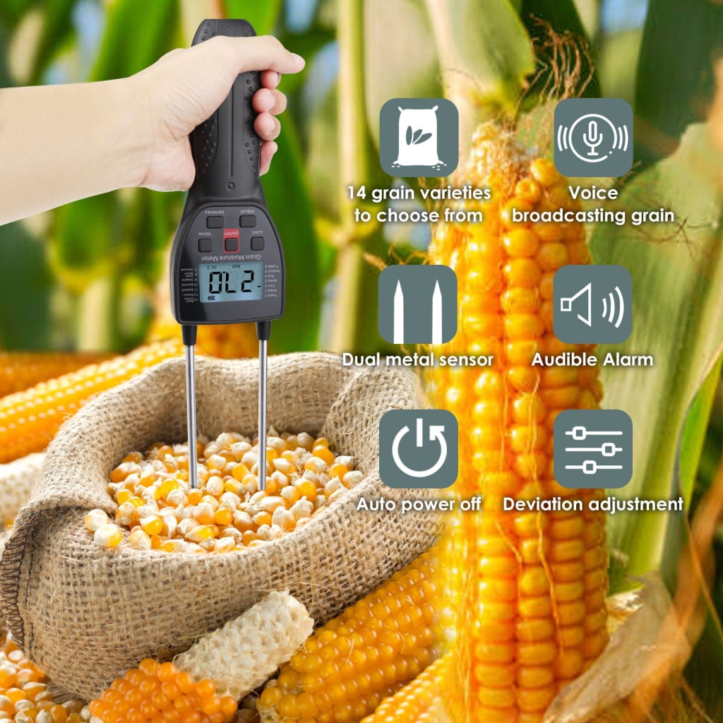 Digital Grain Moisture Meter, Humidity Tester for Wheat, Corn