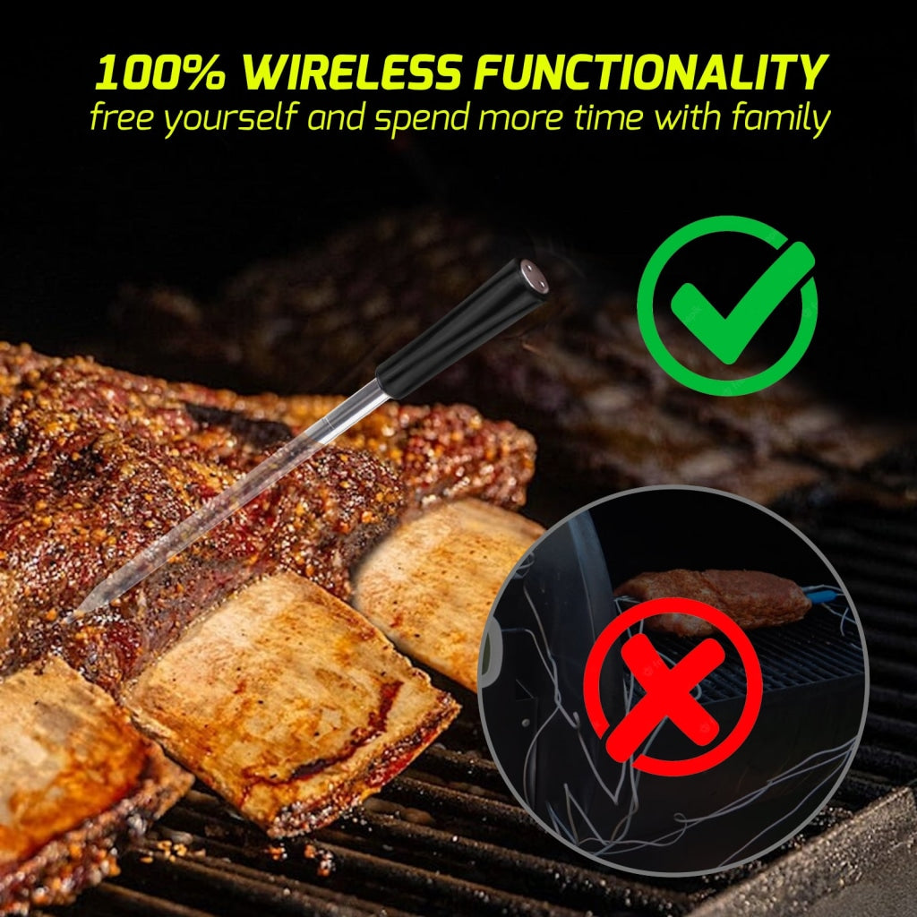Smart Meat Thermometer with Bluetooth 165ft Wireless Range for Oven, Grill  BBQ