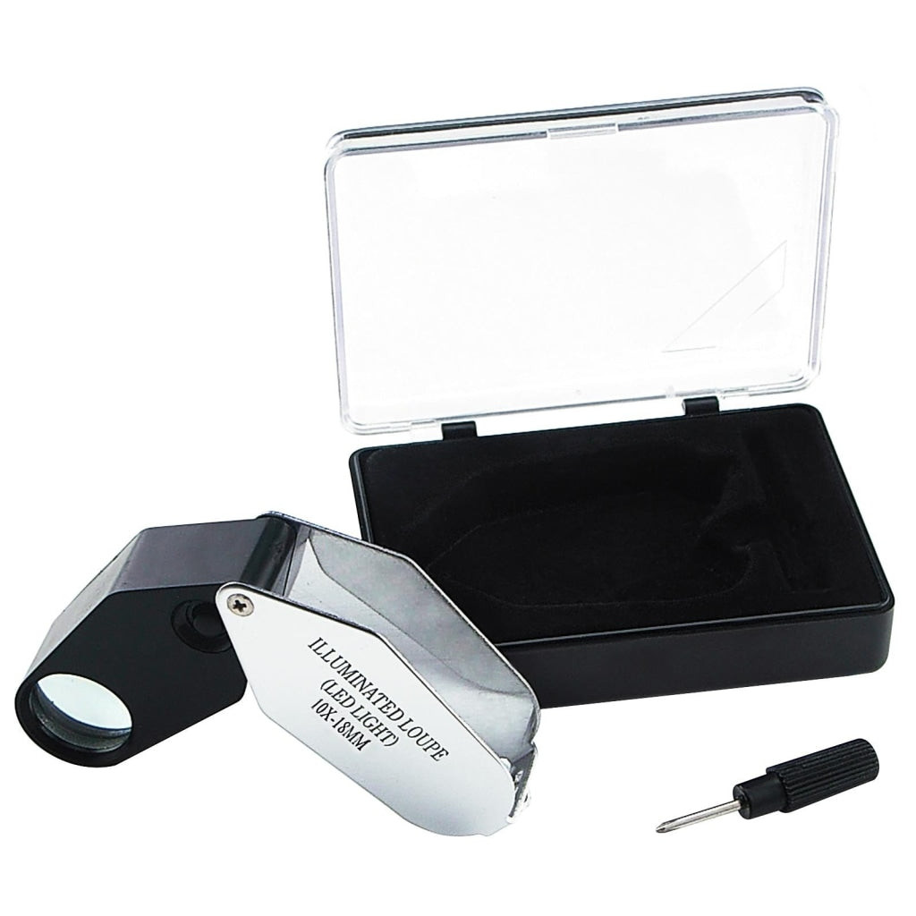 Aluminum Silver Metal Jewelers Loupe 10x Magnification 18mm MJ381018C Glass  Lens - Speert International