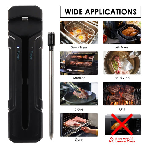 Smart Wireless Thermometer Bluetooth Meat Thermometer for Oven, Grill,  Kitchen