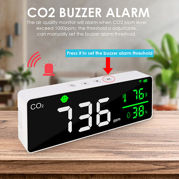 WiFi Temperature Humidity Sensor Alarm: Digital Thermometer Hygrometer with  Probe & Rechargeable Battery, Buzzer Alarm & App Alerts, Smart Temperature