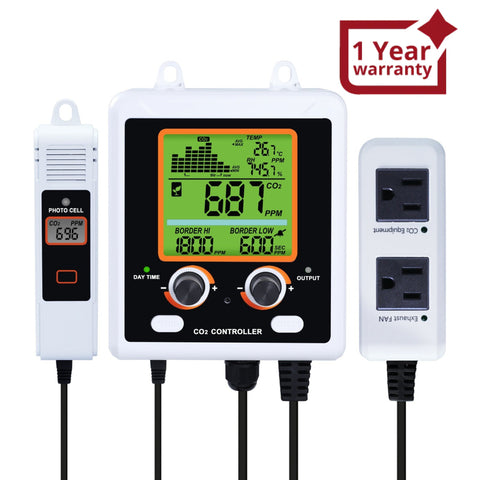 Aqm-419 Dual-Output Co2 Controller Carbon Dioxide Monitor With Day & Night Auto Detection