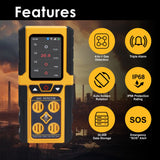 Aqm-434 Gas Leak Detector 4-In-1 H2S|Ex|O2|Co Tester Analyzer Instant Alerts Audible Light