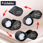 Gem-451 Magnifier Mini Jeweler Loupe (10X / 20X 30X) 18Mm High-Quality Optical Triplet Lens Battery