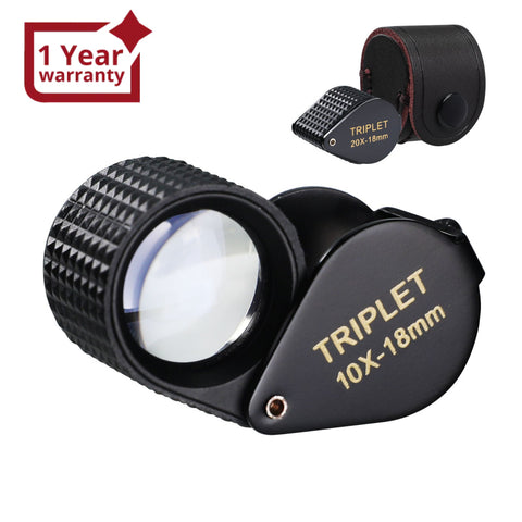 Gem-451 Magnifier Mini Jeweler Loupe (10X / 20X 30X) 18Mm High-Quality Optical Triplet Lens Battery