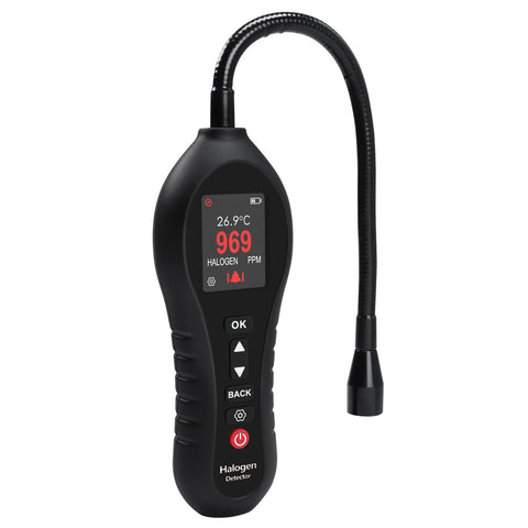 LKD-431 Halogen Gas Leak Detector High Sensitivity for Air Conditioning Repair, Car Repair, Gas Pipelines, Industrial Plant, Home Use with 10.5-inch Gooseneck Probe Visual, Audible and Vibration Alert