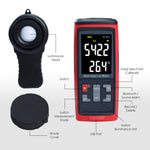 Lux-426 Split Type Digital Light Lux Meter With Temperature Measure Colored Lcd Display Illuminance