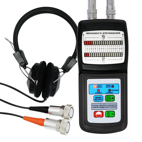 MS-120 Landtek Digital Mechanic's Engine Stethoscope with Headphone & 2 Separate Sensor Probe, Machine Faults Detector 10~10K Hz, Diagnostic Tool for Sound Noise Detection Automotive Automobile Car Set Kit