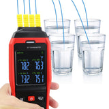 The-373 K/J/T Datalogger Thermocouple Thermometer -200~1372°C (-328~2501°F) 4-Channel Display