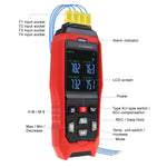 The-373 K/J/T Datalogger Thermocouple Thermometer -200~1372°C (-328~2501°F) 4-Channel Display