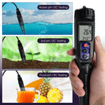 Wqm-448 Digital 3-In-1 Ph | Ec Temperature Tester Waterproof Ip65 For Ph/Ec Measurement In Water