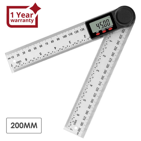 6 - 039R_200MM 6 - 039R_200MM 2 - in - 1 Digital Protractor Electronic Angle Ruler 200mm (8inch) 360° Angle & Length Measurement for Home Improvement, Woodworking, Workshop - Gain Express