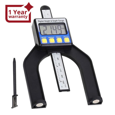 6 - 043R 6 - 043R Mini Digital Height & Depth Gauge 0 - 80mm Range with Magnetic Base Self Standing For Saw Table Woodworking, Construction, Home Decoration - Gain Express