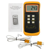 68022 68022 Digital 2 Channels K - Type Thermometer 2 Thermocouples - 50~1300°C ( - 58~2372°F) Handheld High Temperature Kelvin Scale Dual Measurement Meter Sensor - Gain Express