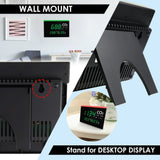 7729 Wall Mount / Desktop Stand Indoor Air Quality Monitor Real - time CO2 Detector, Carbon Dioxide & Temperature & Humidity Level with Large LED Screen & Visual Color Warning Light Bar and Audible Alarms - Gain Express