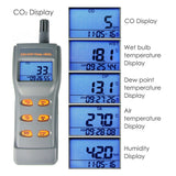 77597 6 in 1 Combo Multi - function CO2 & CO & Temperature, Humidity RH %, DP, WB, USB Data Logger with Software, Meter IAQ Tester - Gain Express