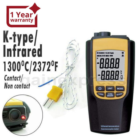 8090 Digital Non - contact Infrared & K - Type Digital Thermometer Thermocouple - Gain Express