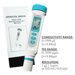 836 - 1 836 - 1 Digital Conductivity TDS Meter, ppm ppt uS mS °C/°F Pentype Water Quality Tester with ATC - Gain Express