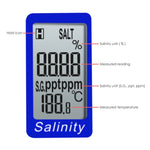 837 - 2 Salinity & Temp Meter Pen Type Salt Water Quality Tester ATC NaCl, 9999 ppm / 100.0ppt/ 10% / 0.95 - 1.08 SG Measurement Units 3 - in - 1 Checker for Saltwater Aquarium Pond Food Pool Cooking Seawater - Gain Express