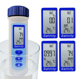 837 - 2 Salinity & Temp Meter Pen Type Salt Water Quality Tester ATC NaCl, 9999 ppm / 100.0ppt/ 10% / 0.95 - 1.08 SG Measurement Units 3 - in - 1 Checker for Saltwater Aquarium Pond Food Pool Cooking Seawater - Gain Express