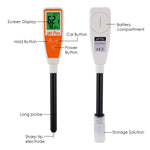 8694 8694 Long Glass Tube Pentype pH Meter Sharp Tip Probe Digital Water Quality Tester Dual Display with ATC 2.0~12.0pH Measurement Range - Gain Express