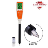 8694 8694 Long Glass Tube Pentype pH Meter Sharp Tip Probe Digital Water Quality Tester Dual Display with ATC 2.0~12.0pH Measurement Range - Gain Express