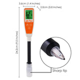 8694 8694 Long Glass Tube Pentype pH Meter Sharp Tip Probe Digital Water Quality Tester Dual Display with ATC 2.0~12.0pH Measurement Range - Gain Express