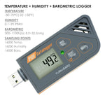 88163 88163 Digital Waterproof USB Datalogger Humidity Temperature and Pressure Barometric Data Logger gauge, generate PDF/Excel report LED indicator - Gain Express