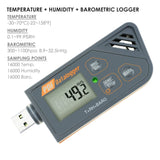 88163 88163 Digital Waterproof USB Datalogger Humidity Temperature and Pressure Barometric Data Logger gauge, generate PDF/Excel report LED indicator - Gain Express