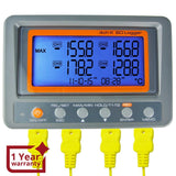 88598 88598 Digital 4 Channels K - type Thermocouple Thermometer SD Card Logger High / Low Alarm Big LCD Display - Gain Express