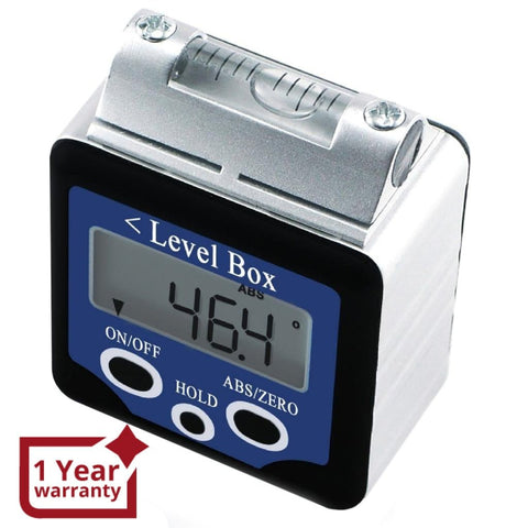 AG - 02LB AG - 02LB Digital 360° Spirit Level Angle Gauge Inclinometer w/ Magnets Box Type +/ - 180 degree Accuracy 0.1 degree Bevel Box Level Angle Finder Large LCD Display - Gain Express