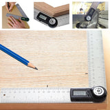 AG - 200D AG - 200D Digital 2 - in - 1 Angle Finder Meter Protractor Ruler 360° 400mm Measure CE Marking LCD Display - Gain Express