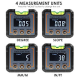 AGF - 321 Digital Angle Gauge Electronic Protractor Highly Precise Level Box with Bubble Level Magnetic Base Angle Measurement Tool LCD Technology Bright Display - Gain Express