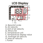 AM - 816 2 - in - 1 Mini Handheld Digital Anemometer with Thermometer, Air Flow Wind Speed Meter, Beaufort Wind Scale Bar Graph, Ideal for Drone Flying, Sailing, Ventilation System Airflow Measurement, m/S , km/H , Ft/min., Knots, mph, Celsius or Fahrenheit - Gain Express