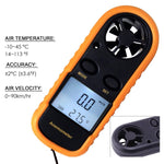 AM - 816 2 - in - 1 Mini Handheld Digital Anemometer with Thermometer, Air Flow Wind Speed Meter, Beaufort Wind Scale Bar Graph, Ideal for Drone Flying, Sailing, Ventilation System Airflow Measurement, m/S , km/H , Ft/min., Knots, mph, Celsius or Fahrenheit - Gain Express