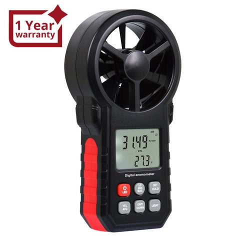 ANE - 272 ANE - 272 Digital Vane Anemometer Handheld Wind Speed Temperature Meter Air Velocity Wind Chill Tester Gauge with MAX/MIN/AVG/Current Measurement Backlight - Gain Express