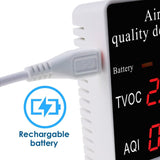 AQM - 306 AQM - 306 Air Quality Monitor CO2 / CO / HCHO / TVOC / AQI Formaldehyde Detector Rechargeable Accurate Air Gas Tester for Home Office and Various Occasion - Gain Express