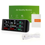 AQM - 388 AQM - 388 Portable 9 in 1 Indoor Air Quality Meter CO2 Monitor Formaldehyde Detector VOC Sensor AQI Index PM2.5 PM10 and Humidity Temp with Time Display Air Monitor Test Kit - Gain Express