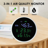 AQM - 396 AQM - 396 Carbon Dioxide CO2 Monitor Wall Mount Indoor Air Quality Meter Temperature Humidity Tester Colored Large Screen Display with Alarm 400~5000PPM NDIR Sensor - Gain Express