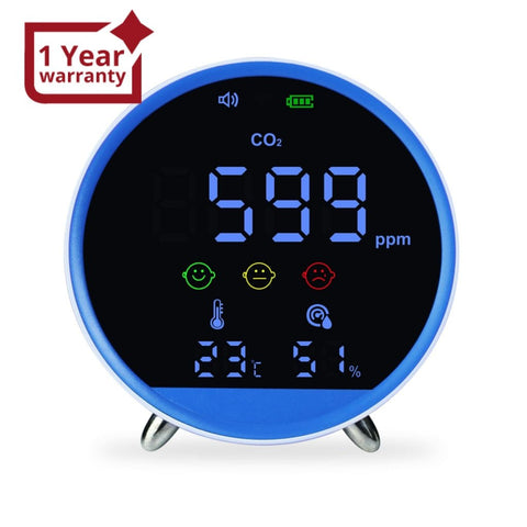 AQM - 399 AQM - 399 Carbon Dioxide CO2 Monitor Indoor Air Quality Meter Temperature Humidity Tester Face Icon Colored Display with Alarm 400~5000PPM NDIR Sensor - Gain Express