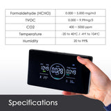 AQM - 422 AQM - 422 IAQ Monitor 5 in 1 Professional HCHO | CO2 | TVOC Meter with Humidity & Temperature Measurement NDIR Sensor Portable Carbon Dioxide Monitor for Home, RV, Grow Tents, Factory etc. - Gain Express