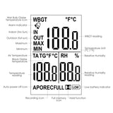 AZ87786 AZ87786 WBGT (Wet Bulb Globe Temperature) Heat Stress Meter Datalogger Air Globe Temperature Humidity Tester with Backlight Indicator Audible Alarm Data Logging Function Handheld or Mount in Tripod - Gain Express