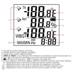 AZ87797 AZ87797 WBGT SD Card Datalogger Temperature Humidity Meter Desktop / Wallmount Logger with 8GB SDHC Card LED Audible Alarm Real time Logging - Gain Express